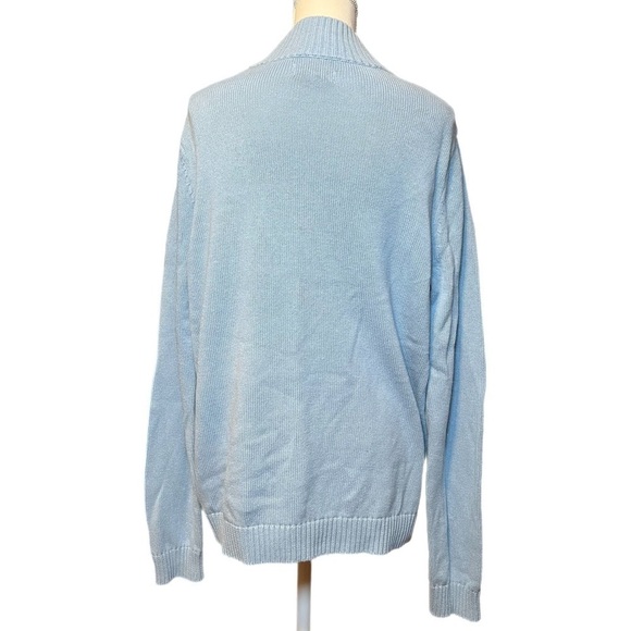 Kim Rogers - Embellished Snowflakes Mock Neck Sweater Light Blue Size XL - Picture 3 of 6